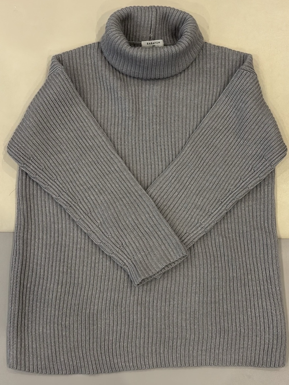 Babaton Grey Ribbed Turtleneck Sweater